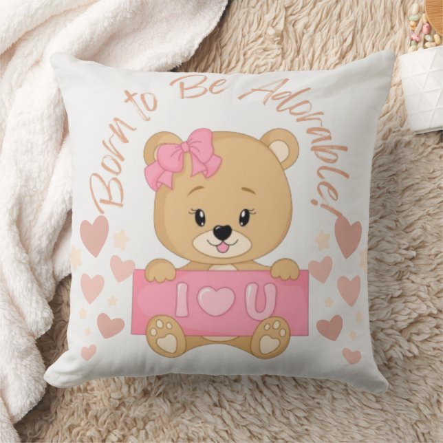 Adorable Coussin d'ours en peluche pour bébés fill (Couverture)