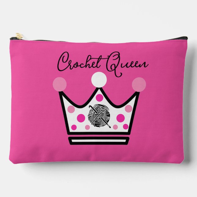 Adorable Crochet Queen Gift Zubehörtasche (Vorderseite)