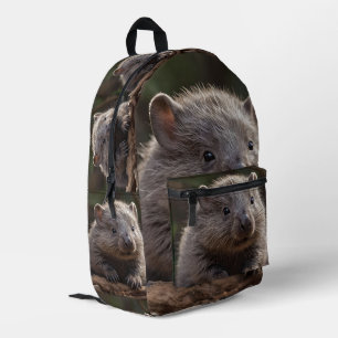 Adorable Cudly Australian Baby Wombat, Bedruckter Rucksack