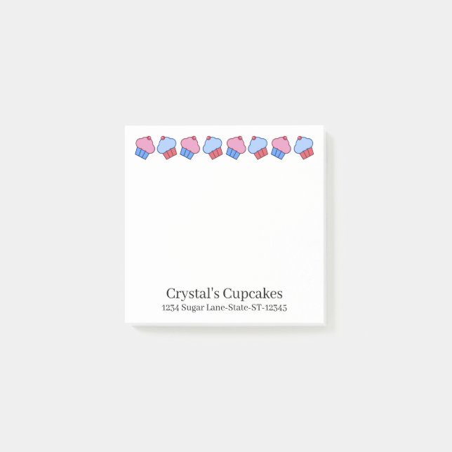 Adorable Cupcake Personalisiert Post-it Klebezettel (Vorderseite)
