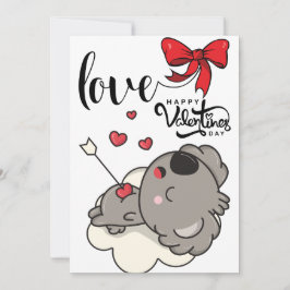 Adorable Cupid Koala Valentinstag Design Einladung