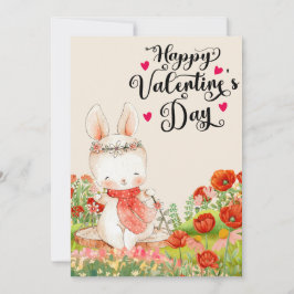 Adorable Cupid Rabbit Valentine Day Design Einladung