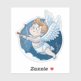 Adorable Cupid Valentine’s Day Aufkleber