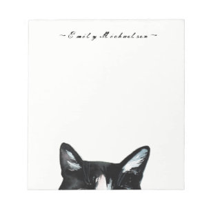 Adorable Curious Peeking Cat and Add Name Notizblock