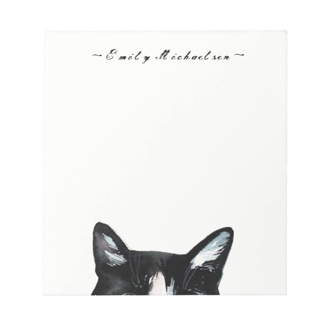 Adorable Curious Peeking Cat and Add Name Notizblock (Vorderseite)