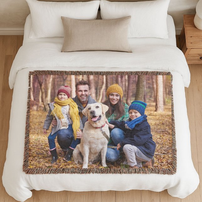 Adorable Custom Family Photo Woven Decke (Von Creator hochgeladen)