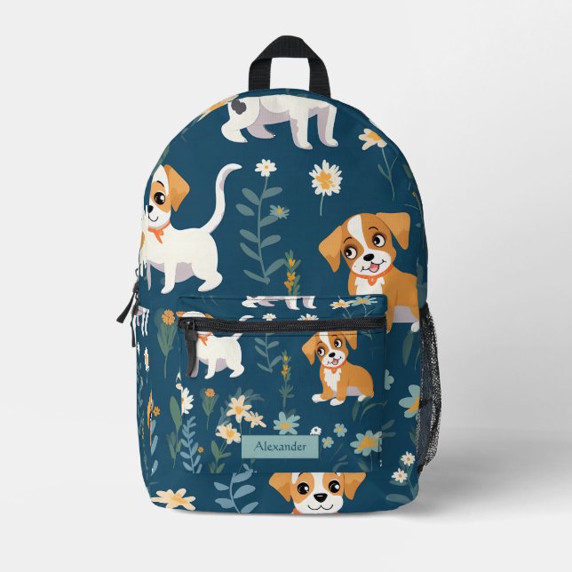 Adorable Custom Puppy Bedruckter Rucksack (Vorderseite)