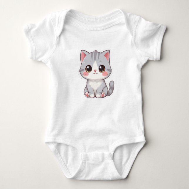 Adorable Cute Cartoon Baby Cat Strampler (Vorderseite)