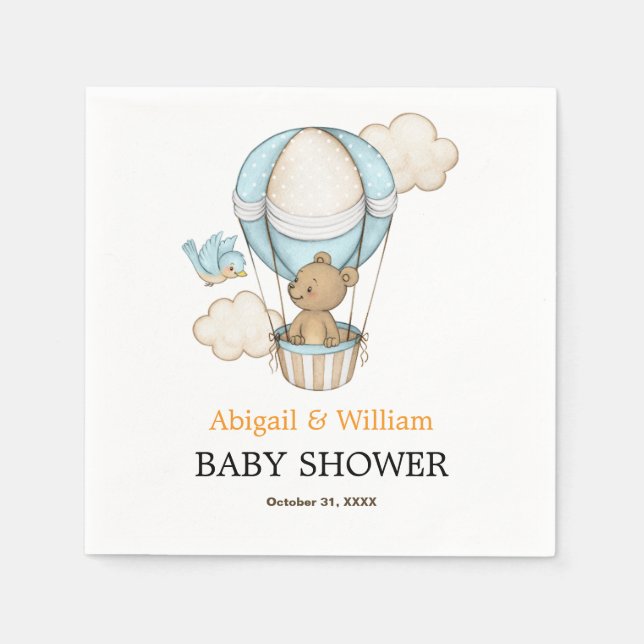 Adorable Cute Teddy Bear Baby Shower Party  Serviette (Vorderseite)