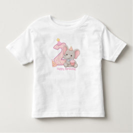 Adorable cutie elephant Age 2 Birthday Party Shirt