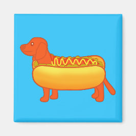 Adorable Dackel Hot Dog Magnet