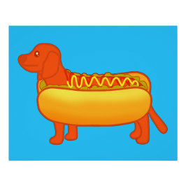 Adorable Dackel Hot Dog Poster