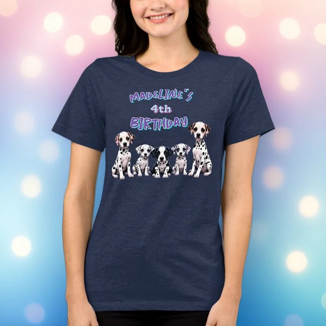 Adorable Dalmatian Puppies Birthday Tri-Blend Shirt (Von Creator hochgeladen)