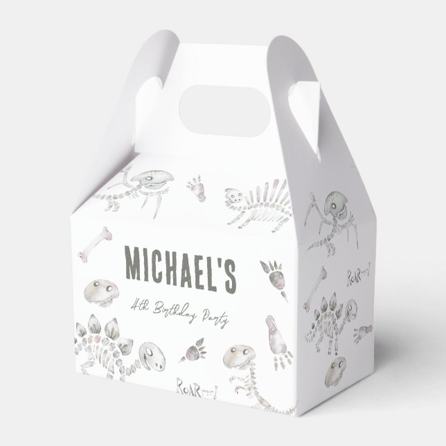 Adorable Dino Dig Birthday Geschenkschachtel (Vorderseite)