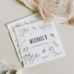 Adorable Dino Dig Birthday Serviette