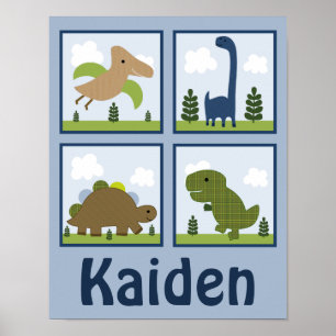 Adorable Dino/Dinosaurier Personalisiert Art Poste Poster