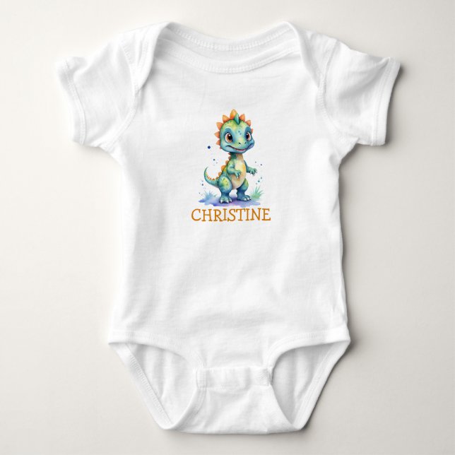 Adorable Dinosaur Baby Kinderzimmer Kawaii Geschen Baby Strampler (Vorderseite)