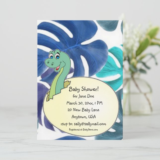 Adorable Dinosaur Baby shower Invitation (Debout devant)