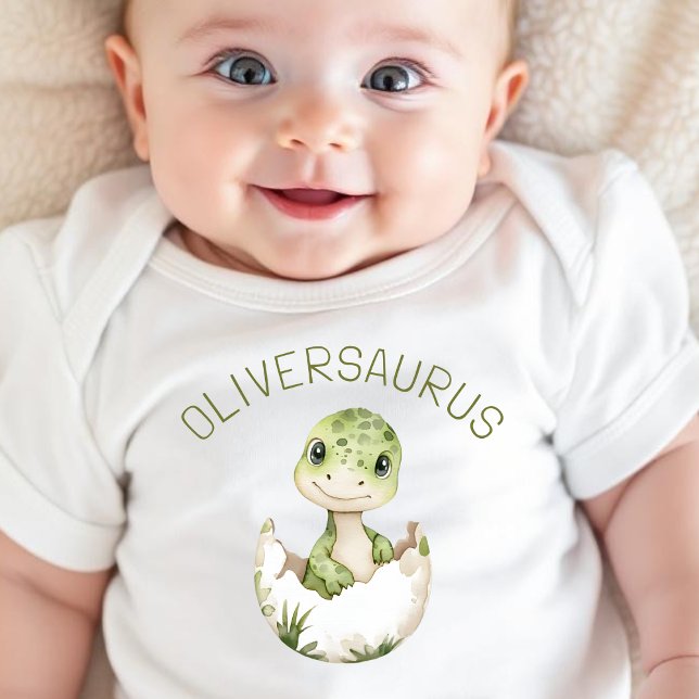 Adorable Dinosaurier Personalisiert Dino Babysauru Baby Strampler (Von Creator hochgeladen)