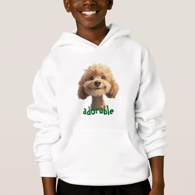 Adorable Dog Illustration Hoodie - Ideal für Haust (Vorderseite)