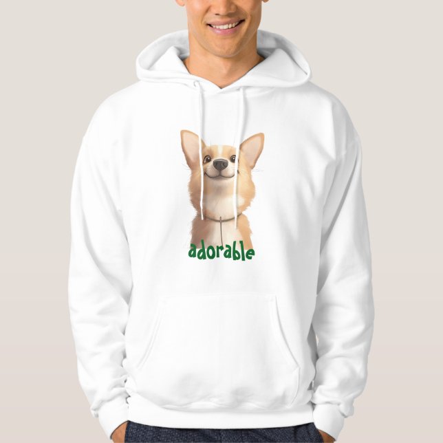 Adorable Dog Illustration Hoodie - Ideal für Haust (Vorderseite)