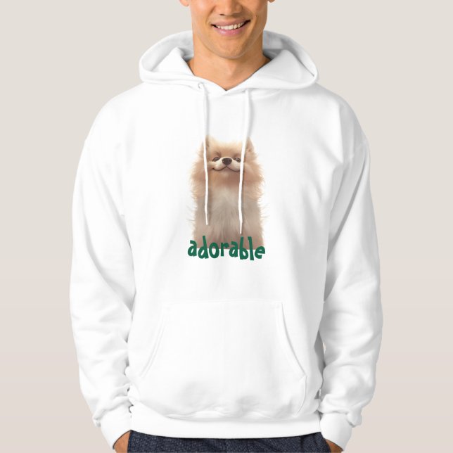 Adorable Dog Illustration Hoodie - Ideal für Haust (Vorderseite)