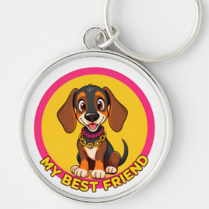 Adorable Dog Illustration Schlüsselanhänger