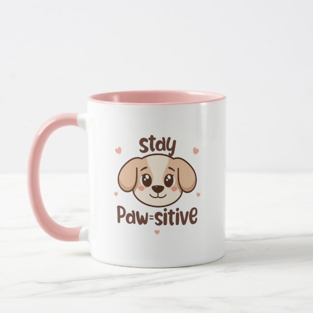 Adorable Dog Lover Optimist Quote Tasse (Links)