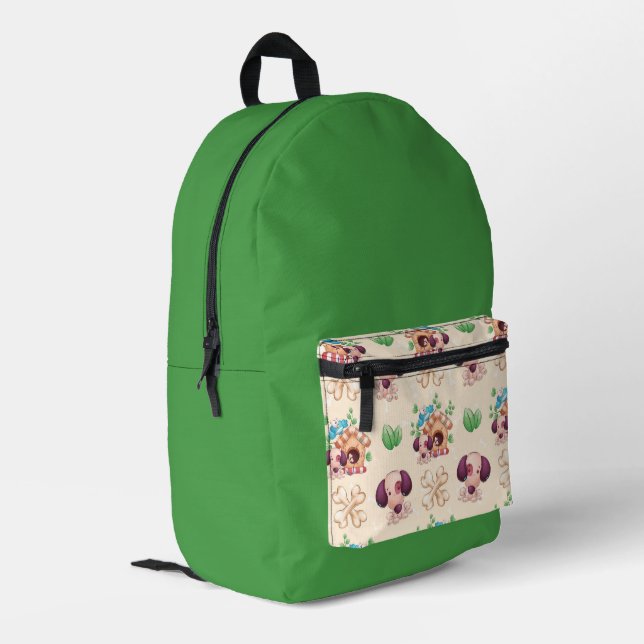 Adorable Dog Muster Bedruckter Rucksack (Rückseitige Ecke links)