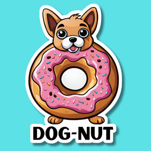 Adorable Dog Nut Waterproof Aufkleber