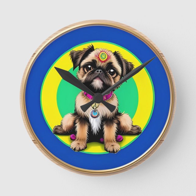Adorable Dog Runde Wanduhr (Vorderseite)