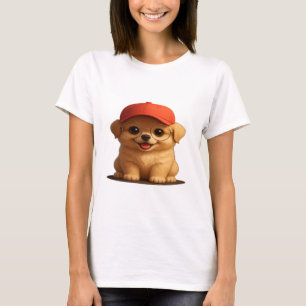 Adorable Dog with Cap & Glasses - T - Shirt für Fr