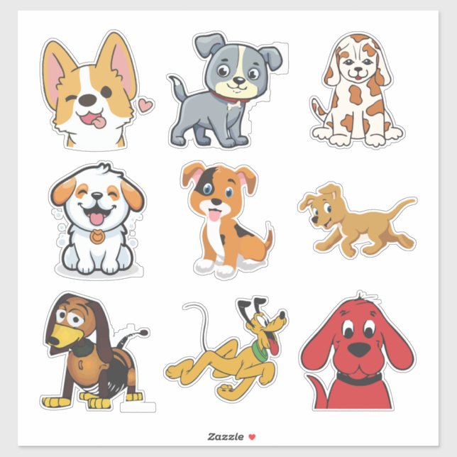 Adorable Doggie Sticker Set-Perfekt für Heimtierli (Blatt)