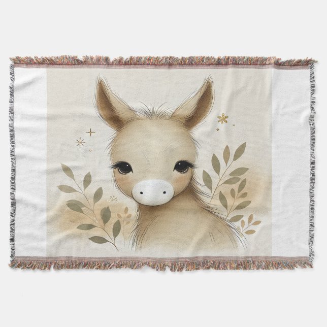 Adorable Donkey-Design Decke (Vorderseite)