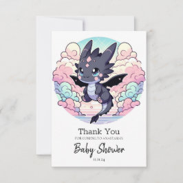 Adorable Dragon Baby Dusche Dankeskarte
