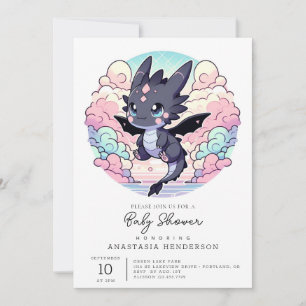 Adorable Dragon Baby Dusche Einladung