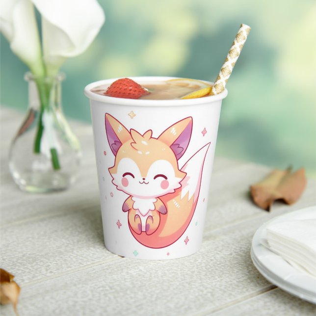 Adorable Dreamy Fox Babydusche Pappbecher (In Situ)