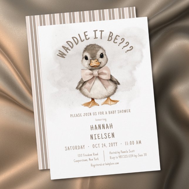 Adorable Duckling Waddle It Be Baby Shower Einladung (Adorable Duckling Waddle It Be Baby Shower Invitation)