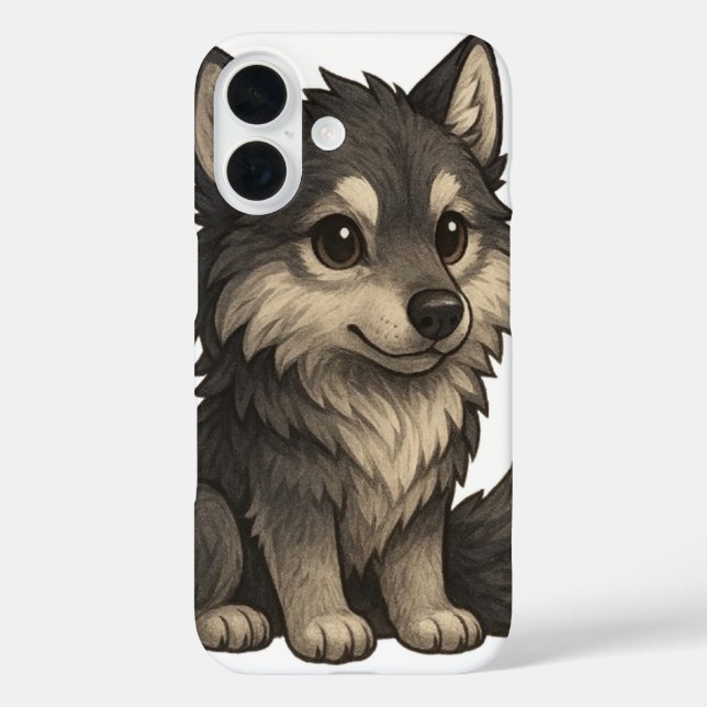Adorable Dürre Wolf Phone Case (Rückseite)