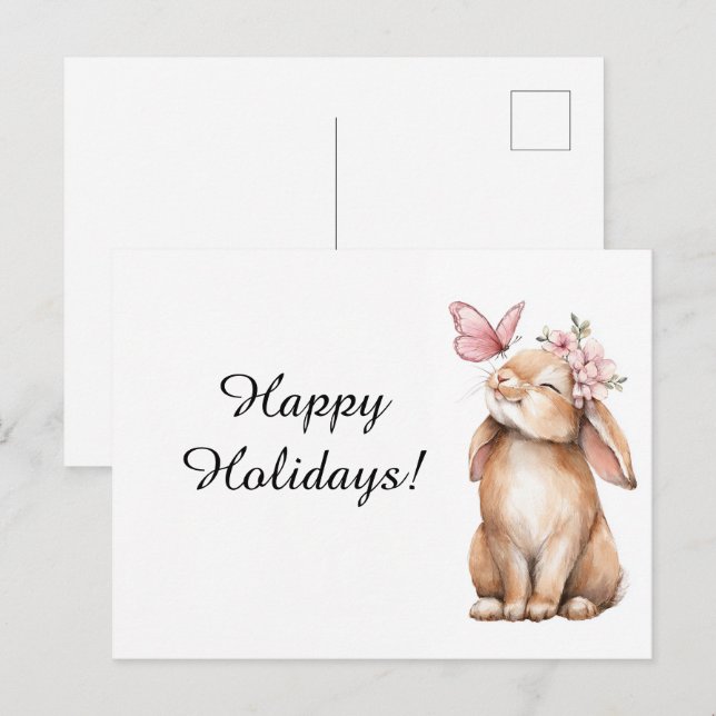 Adorable  Easter a cute bunny  Postkarte (Vorne/Hinten)