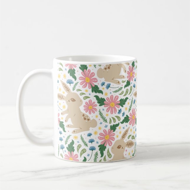  adorable Easter Bunny & Eggs Pattern Kaffeetasse (Links)