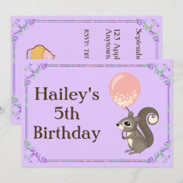 Adorable écureuil Invitation d'anniversaire