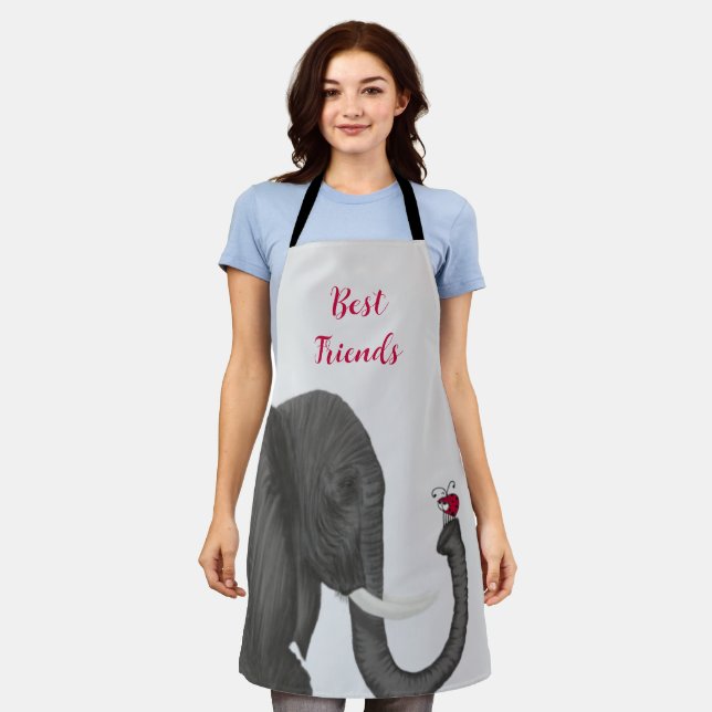 Adorable Elefant und Niedliche Ladybug Schürze (Getragen)