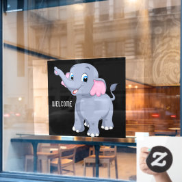 Adorable Elefant warm und einladend Board Bild Fensteraufkleber