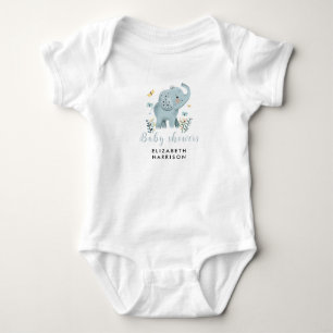 Adorable Elephant Blue Baby Boy Dusche Strampler