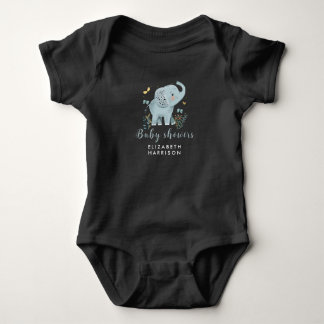 Adorable Elephant Blue Baby Boy Dusche Strampler