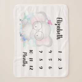Adorable Elephant Butterflies Baby Milestone Sherpadecke