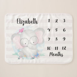 Adorable Elephant Butterflies Baby Milestone Sherpadecke
