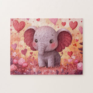 Adorable Elephant Calf Hearts & Blume