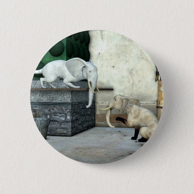 Adorable Elephant Cats Button (Vorderseite)